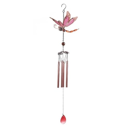 Windspiele for den Außenbereich, Metall-Libellen-Glockenspiel mit Nachtleuchten for Hof, Garten, Zuhause, Party, Festival-Dekoration, (Rose,Tube) von Zxarunas