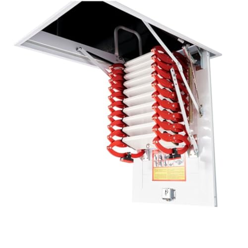 Zxarunas Dachbodenleitern Electric Loft Telescopic Ladder Decke Loft Leiter unsichtbar verdickte Faltleiter Vollautomatisch Klappstift Home -Gebrauch Dachbodentreppe von Zxarunas