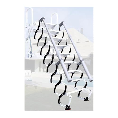 Zxarunas Dachbodenleitern Elektrische Teleskopleiterklappleiter mit Handläufen mit der Wand montierten Loft-Leiter nimmt keinen Platz für Innen- und Außenbereiche EIN Dachbodentreppe von Zxarunas