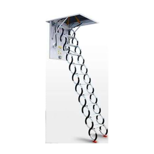 Zxarunas Dachbodenleitern Loft Telescopic Leiter unsichtbarer vollautomatischer Kohlenstoffstahlhub Deckenende Teleskopleiter, tragende 250 kg Dachbodentreppe von Zxarunas