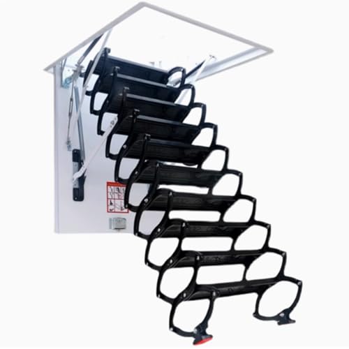 Zxarunas Dachbodenleitern Manuelle Loft Ladder Decke Klappleiter Dachboden Treppe Down Loft Ladder Telescoping Leiter Titan Magnesium Stahl herunter Dachbodentreppe von Zxarunas