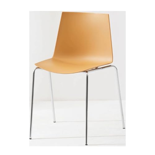 Zxarunas Esstisch stühle 2 Stück Stühle Kunststoff-Esszimmerstühle Metallrahmen Freizeit-Rückenlehnenstühle ohne Armlehnen Stapelbare Küchenstühle Café-Stühle Esszimmerstühle(Geel) von Zxarunas