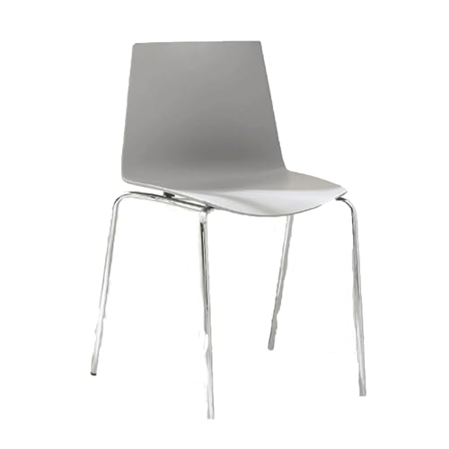 Zxarunas Esstisch stühle 2 Stück Stühle Kunststoff-Esszimmerstühle Metallrahmen Freizeit-Rückenlehnenstühle ohne Armlehnen Stapelbare Küchenstühle Café-Stühle Esszimmerstühle(Grey) von Zxarunas