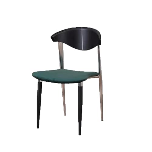 Zxarunas Esstisch stühle Nordischer Retro-Esszimmerstuhl, Standardstuhl, Massivholzstuhl, Heimlehnenstuhl, einfacher Kaffeestuhl, Metallrahmen, Küchenstuhl Esszimmerstühle(Black-Blue) von Zxarunas