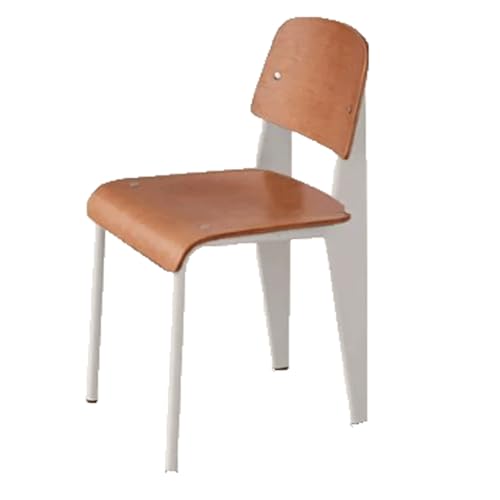 Zxarunas Esstisch stühle Retro Esszimmerstuhl Massivholz Home Schreibtischstuhl Caféstuhl mit Rückenlehne Metallrahmen Küchenstuhl for Schlafzimmer Wohnzimmer Esszimmerstühle(White-Wood) von Zxarunas