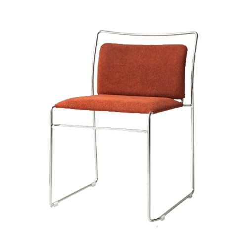 Zxarunas Esstisch stühle Schlichter, moderner Esszimmerstuhl mit Metallrahmen, armloser Küchenstuhl, Schwammkissen mit Rückenlehne, Wohnzimmerstuhl, Caféstuhl Esszimmerstühle(Rosso) von Zxarunas