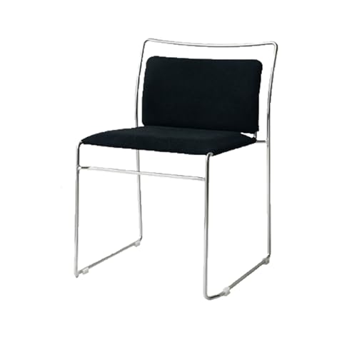 Zxarunas Esstisch stühle Schlichter, moderner Esszimmerstuhl mit Metallrahmen, armloser Küchenstuhl, Schwammkissen mit Rückenlehne, Wohnzimmerstuhl, Caféstuhl Esszimmerstühle(Svart) von Zxarunas