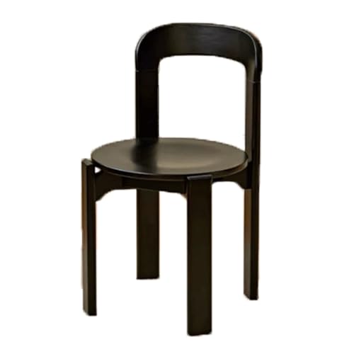 Zxarunas Esstisch stühle Vintage Esszimmerstühle Massivholz Küchenstühle Stapelbar Esszimmer Schlafzimmer Stühle Und Wohnzimmer Stühle 45 * 40 * 76cm Esszimmerstühle(Svart) von Zxarunas