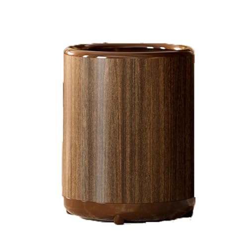 Zxarunas mülleimer küche 12L/18L Kunststoff-Badezimmer-Mülleimer, Retro-klassischer Abfallbehälter mit Holzmaserung, for Badezimmer, Schlafzimmer, Büro, Mülleimer abfalleimer(12L,Lid) von Zxarunas