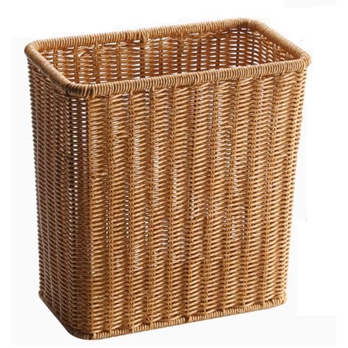 Zxarunas mülleimer küche Abfallkorb, handgewebter Mülleimer, Rattan-Imitat, Müllkorb for Schlafzimmer, Badezimmer, Küche, Wohnzimmer (rechteckig) abfalleimer(Light) von Zxarunas