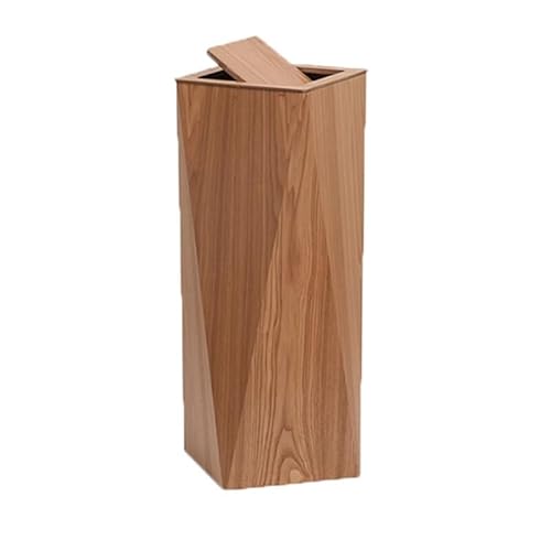 Zxarunas mülleimer küche Küchen-Mülleimer mit Schwingdeckel, Mülleimer mit großer Kapazität, Doppelfass-Mülleimer aus Holz for Wohnzimmer und Schlafzimmer abfalleimer(Legno,L) von Zxarunas
