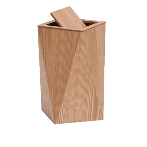 Zxarunas mülleimer küche Küchen-Mülleimer mit Schwingdeckel, Mülleimer mit großer Kapazität, Doppelfass-Mülleimer aus Holz for Wohnzimmer und Schlafzimmer abfalleimer(Legno,S) von Zxarunas