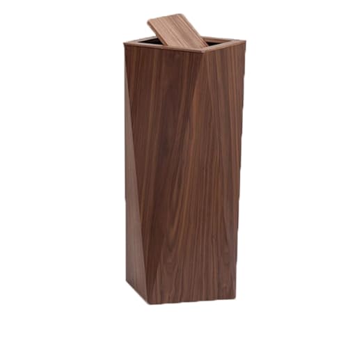 Zxarunas mülleimer küche Küchen-Mülleimer mit Schwingdeckel, Mülleimer mit großer Kapazität, Doppelfass-Mülleimer aus Holz for Wohnzimmer und Schlafzimmer abfalleimer(Walnut,L) von Zxarunas
