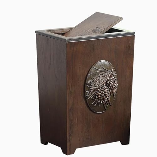 Zxarunas mülleimer küche Küchenmülleimer mit Deckel, Mülleimer Compatible with Badezimmer, Schlafzimmer, Home Office, Holzabfalleimer mit hoher Kapazität, Schütteldeckel abfalleimer(Shake lid) von Zxarunas