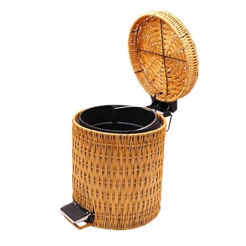 Zxarunas mülleimer küche Mülleimer aus Kunststoff-Rattan, langsamer, leiser Pedal-Mülleimer mit Deckel und Griff, modischer Papierkorb im Landhausstil, Gelb, 12 l abfalleimer Zxarunas mülleimer küche Mülleimer aus Kunststoff-Rattan, langsamer, leiser Pedal-Mülleimer mit Deckel und Griff, modischer Papierkorb im Landhausstil, Gelb, 12 l abfalleimer von Zxarunas