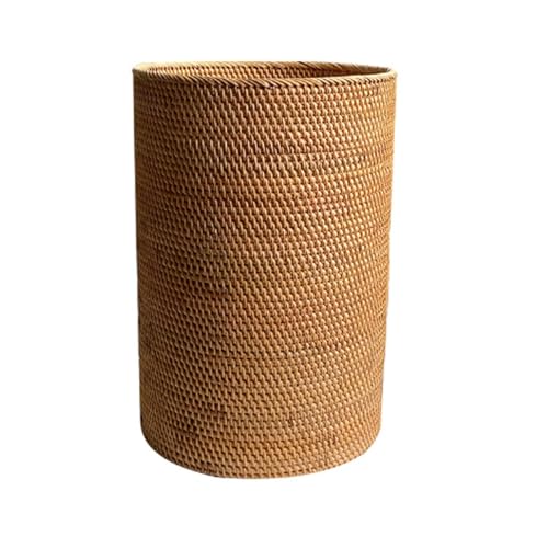 mülleimer küche Runder Rattan-Mülleimer, Papierkorb, Badezimmer-Mülleimer, Schlafzimmer, Küche, Büro, Zuhause, Schreibtisch, kleiner Korbeimer Compatible with Abfall abfalleimer(Size D) von Zxarunas