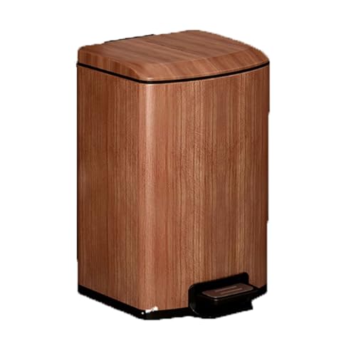 mülleimer küche Stufen-Mülleimer for die Küche mit Deckel, Edelstahl-Mülleimer for Zuhause, Büro, Schlafzimmer, Garage, Wohnzimmer, Badezimmer, Papierkorb abfalleimer(Walnut,13L) von Zxarunas