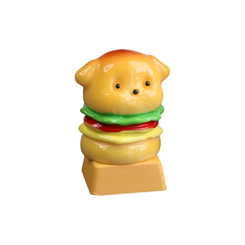 Kreative 3D-Hunde-Burger-Tastenkappe bietet einen unverwechselbaren Typ für Gamer, individuelle Tastatur-Dekoration von Zxfdsfdbnm