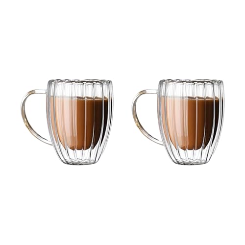 Set Von 2 Hohen Temperaturen Resistenten Borosilikatglasbecher Mit Doppelter Wand Für Ein Sicheres Und Effizientes Trinken von Zxfdsfdbnm