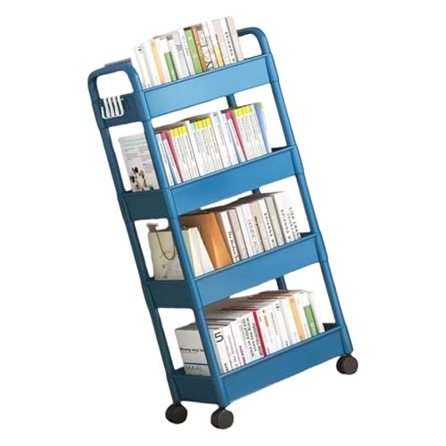 Zxfdsfdbnm Rollwagen mit 4 Etagen für Snacks und Getränke, herausnehmbares Aufbewahrungsregal für Büro und Schule von Zxfdsfdbnm