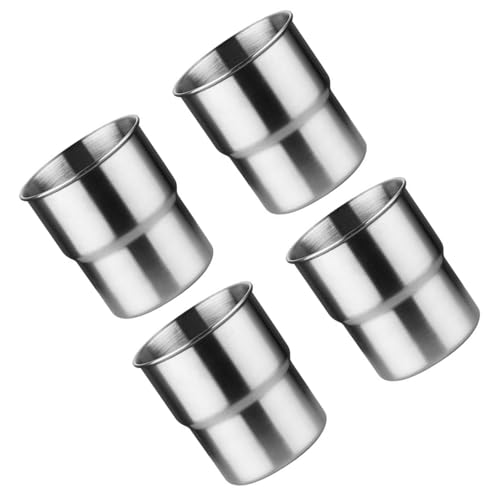 Zxfdsfdbnm Set Von 4 Stapelbaren Edelstahl Bierbecher Kaffeeger Kaltwassergläser Tragbarer Getränkewaren Freien Für Milch von Zxfdsfdbnm