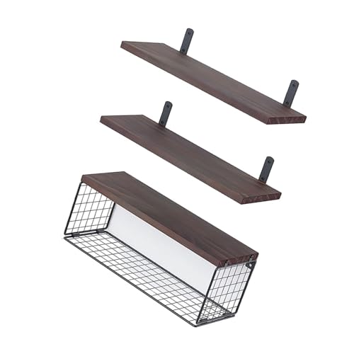 Zxfdsfdbnm Wandmontierte schwebende Regale für Badezimmer-Aufbewahrung, stabiles Holzregal, 3er-Set, platzsparend, über WC-Designs von Zxfdsfdbnm