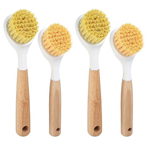 Spülbürste mit Bambusgriff, 4 Stück Scheuerbürste, Küchenbürste mit Griff, Spülbürsten für Geschirr, Töpfen, Pfannen, Küchen Spülenreinigung Badezimmerbürsten Spülbürste mit Bambusgriff, 4 Stück Scheuerbürste, Küchenbürste mit Griff, Spülbürsten für Geschirr, Töpfen, Pfannen, Küchen Spülenreinigung Badezimmerbürsten von Zxglxinyao
