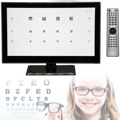 18,5/21,5 Zoll Sehschärfetafel, Digitale Sehschärfetafel,LCD elektronischer Optometrietester-Projektor mit mehreren visuellen Zielen, einstellbare Entfernung 1-6 Meter,18.5in von ZyKnaurral