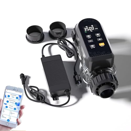 Intelligentes Chlorinierungssystem für Salzwasserpools mit integriertem WLAN und App-Fernbedienung, intelligentem Digitalpanel und automatischer Reinigung,40g/h(30-60K) von ZyKnaurral