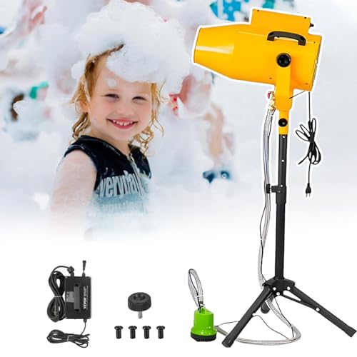 Schaummaschine für Partys im Freien | Jet-Schaummaschine mit Bühneneffekt | Auf-/Ab-Schüttelkopf-Schaummaschine für weihnachtliche Atmosphäre | 20 m² Flächenabdeckung | 3–4 m Entfernung,Yellow von ZyKnaurral