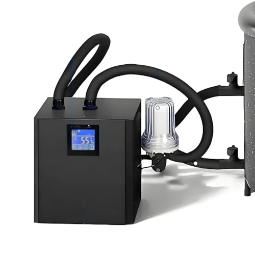 ZyKnaurral 0,3 Ps Kaltwasser-Kühlgerät Für Eisbadewannen Mit Filter Und Tauchpumpe, Eisbad-Kühlgerät Inklusive Schläuchen, Fernbedienung Und Touchscreen-Display SinglePump von ZyKnaurral
