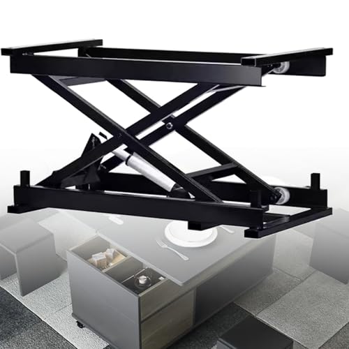 ZyKnaurral Elektrischer Couchtischlift, höhenverstellbarer Multifunktions-Hubtisch für den Haushalt, mit ferngesteuertem Hub-Couchtisch, Scherenhebehalterung, 50 kg Tragkraft von ZyKnaurral