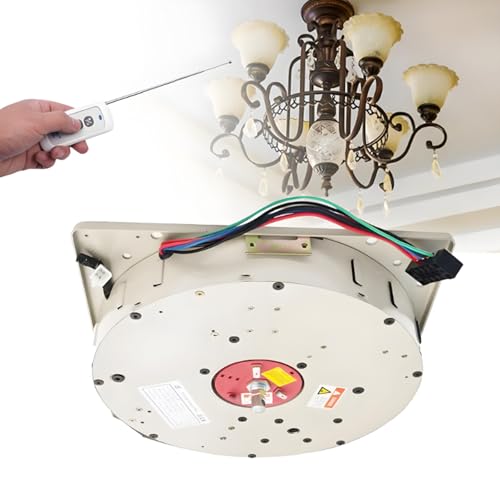 ZyKnaurral Kristall-Kronleuchter-Hebezeug, Decken-Kronleuchter-Elektromotor-Winde, Pendelleuchten-Hebevorrichtung Mit Fernbedienung Und Wandschalter, 6 M Hub Withcover-330lbs von ZyKnaurral