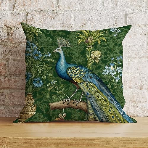 Zyadsinoudor Orientalischer chinesischer Kissenbezug, 61 x 61 cm, dekoratives Kissen, Baumwolle, Leinen, exotique, für Bett, Sofa, Couch, Bank, Auto, Aqua und Grün von Zyadsinoudor