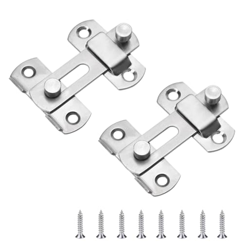 Zydiwo 2pcs Edelstahl-Türschloss Hasp Riegelschloss Schrankschloss Sicherheitsriegelschloss für Türen Schränke Boxen Koffer Haustierkäfig (3 Zoll-1) von Zydiwo
