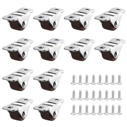 Zydiwo 12 Stück Mini Möbelrollen 1.2 cm Kleine Rollen für Möbel Gummi Laufrollen mit Stahloberplatte für Teetisch Schuhhalter Schließfach Leichte Möbel (Braun) von Zydiwo