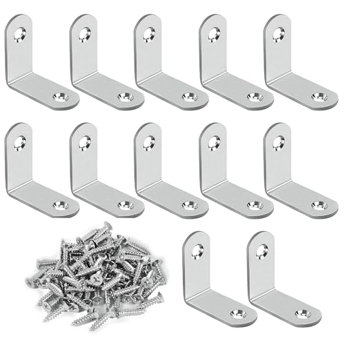 Zydiwo 25 Stück Winkelverbinder Winkel 30x30mm Edelstahl mit 50 Schraube 90 Grad Winkeleisen für Holz Möbel Schrank Stuhl Schreibtisch (Silber-30mm) von Zydiwo