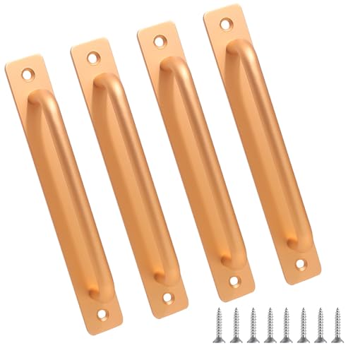 Zydiwo 4 Stück Schiebetürgriffe Aluminiumlegierung Scheunentorgriffe Scheunentür Zuggriffe mit Schrauben für Schranktür Scheune Holztüren (Golden-212mm) von Zydiwo
