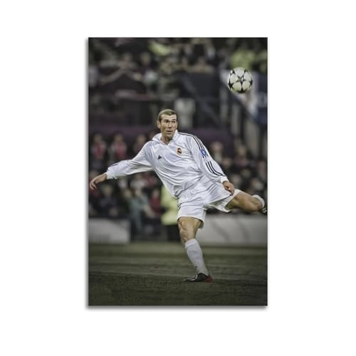 Zinedine Zidane Klassisches Action-Poster, Leinwand, Wandkunstdrucke, Foto, Bild, Gemälde, Raumdekoration, Heimdekoration, 30 x 45 cm von Zyfene