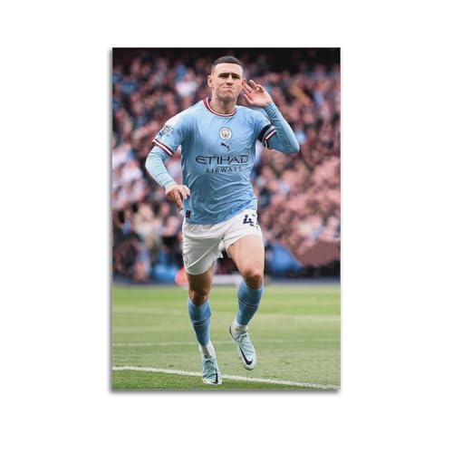 Zyfene Phil Foden Poster auf Leinwand, Wandkunst, dekorativ, Schlafzimmer, modernes Zuhause, 40 x 60 cm von Zyfene