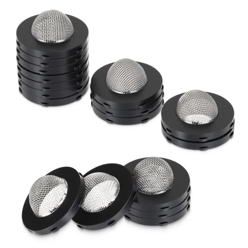12 Stück Dichtung Duschschlauch, Wasserhahn Sieb O Ring Filternetz Siebdichtung Dichtung Edelstahl Schlauchdichtung Gummi Scheibe mit Sieb für 3/4 Zoll Gartenschlauch Brausekopf (Schwarz) von Zyghjort