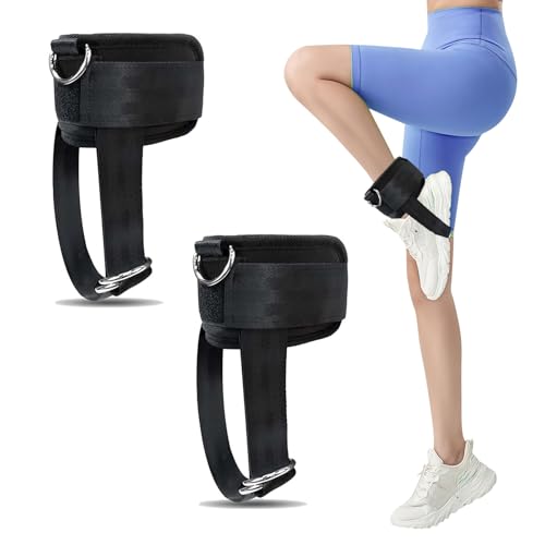 Zyiphor 1 Paar Fußschlaufen Kabelzug Kickbacks Fußschlaufen Gym Ankle Straps Gym Fußmanschetten Kabelzug Verstellbare Gepolsterte Fußschlaufe für Fitness Training, Damen und Herren von Zyiphor