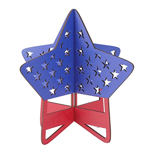 Patriotisch stehende Holzsternblöcke Independence Day Tabletop Ornament von ZykoXental