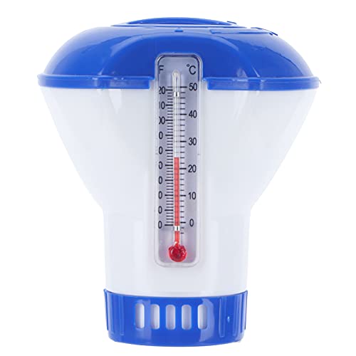 Schwimmender Pool chemischer Spender mit Thermometer Schwimmbad Whirlpools über gemahlenen Pools Abs Materialfarbe als siehende Größe 125 cm 5 Zoll von ZykoXental