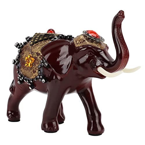 ZykoXental Elefantstatue Lucky Wealth Trendy Mahagony Farb Ornament Harzhandwerk für Wohnkultur von ZykoXental