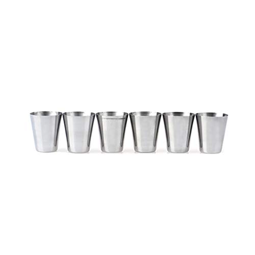 Zylione Tasse Becher Stahl 6 Stück Camping Tee Kaffee Trinken Edelstahl Glas & Flasche Metall Kaffeebecher von Zylione