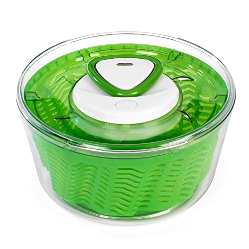 Zyliss Easy Spin 2 Salatschleuder, Fassungsvermögen 6l, Groß, Kunststoff, Grün, Salattrockner inklusive Salatschüssel, Aquavent Technologie von Zyliss