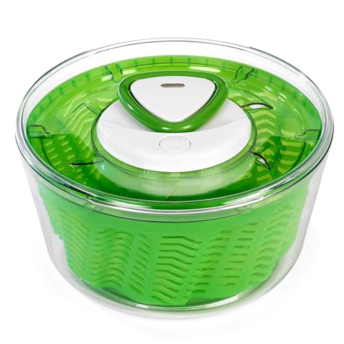 Zyliss Easy Spin 2 Salatschleuder, Fassungsvermögen 6l, Groß, Kunststoff, Grün, Salattrockner inklusive Salatschüssel, Aquavent Technologie von Zyliss