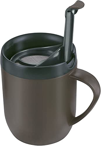 Zyliss E990001 Hot Mug Kaffeebecher, Plastik/Silikon, Grau, Thermobecher, Isoliert Reise Kaffeebecher, Filter Für Gemahlenen Kaffee, Mit Deckel, Camping Cup, Spülmaschinenfest von Zyliss