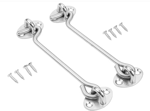4 Stück Riegel Tür, Edelstahl Türriegel mit Öse, Kabinenhaken Edelstahl, TüRhaken Silber FensterhakenSturmhaken für Haustür, Fenster, Tor & Schuppen | Inkl. 6 Schrauben 4 Stück Riegel Tür, Edelstahl Türriegel mit Öse, Kabinenhaken Edelstahl, TüRhaken Silber FensterhakenSturmhaken für Haustür, Fenster, Tor & Schuppen | Inkl. 6 Schrauben von Zyluniy